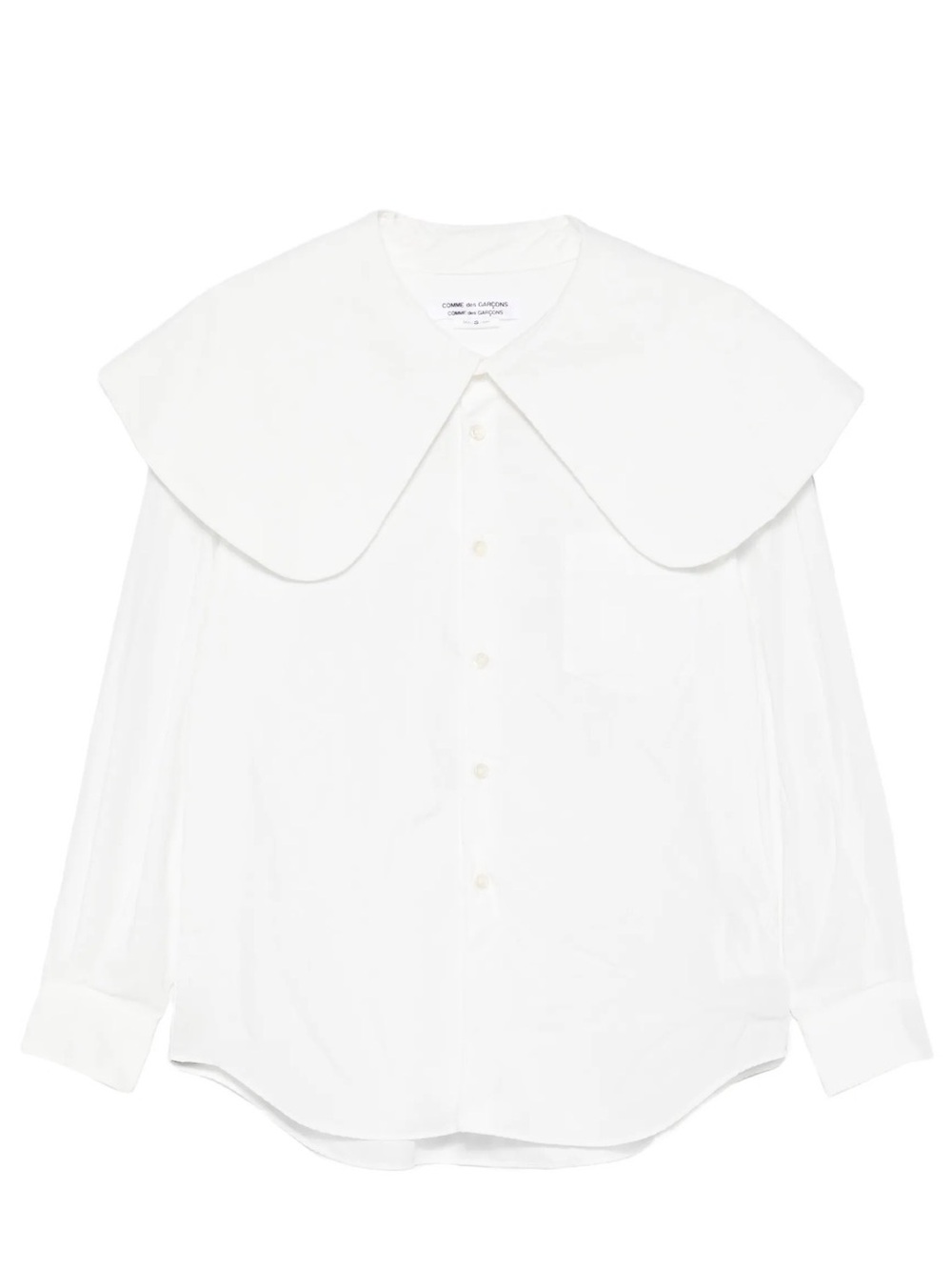 Comme des Garcons White Button-Down Shirt with Statement Collar